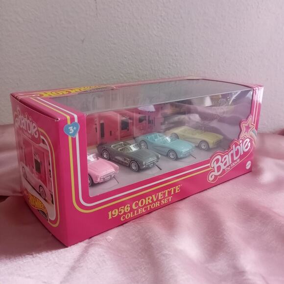 HOTWHEELS 4 Pack Barbie Corvette Convertible Set Die Cast Toy Cars 2023 - Picture 2 of 6